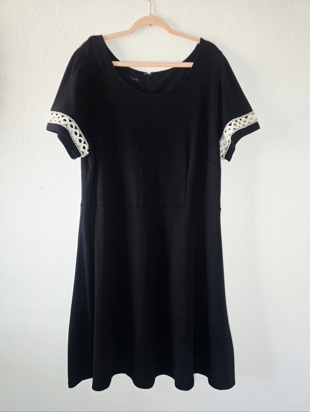 Talbots Black Stretchy Jersey Knit Short Sleeve Dress sz 1X